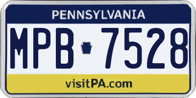 PA license plate MPB7528