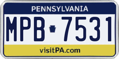 PA license plate MPB7531