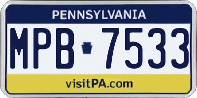 PA license plate MPB7533