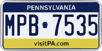 PA license plate MPB7535