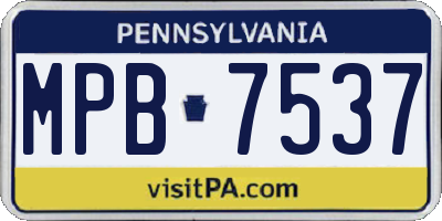 PA license plate MPB7537