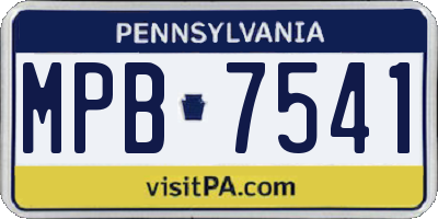 PA license plate MPB7541