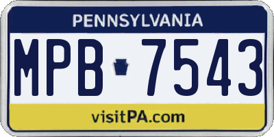 PA license plate MPB7543