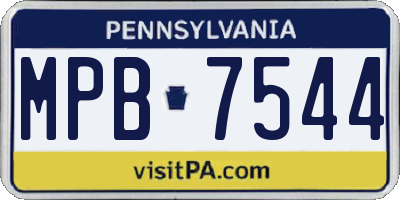 PA license plate MPB7544
