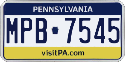 PA license plate MPB7545