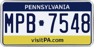 PA license plate MPB7548