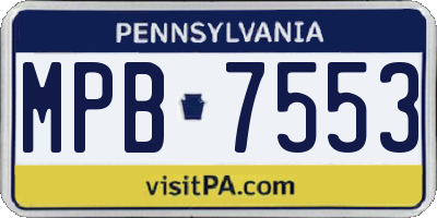PA license plate MPB7553