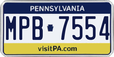 PA license plate MPB7554