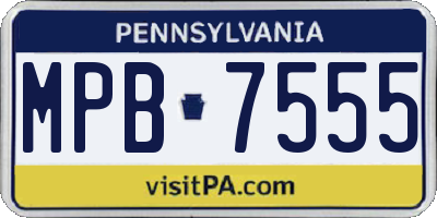 PA license plate MPB7555