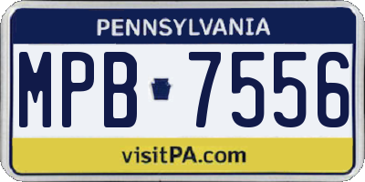 PA license plate MPB7556