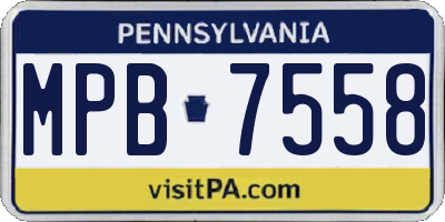 PA license plate MPB7558