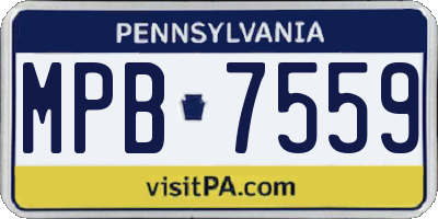 PA license plate MPB7559