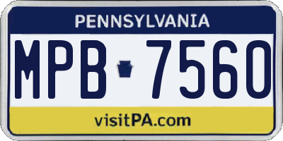 PA license plate MPB7560