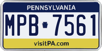 PA license plate MPB7561