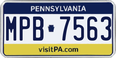 PA license plate MPB7563