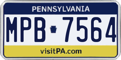 PA license plate MPB7564