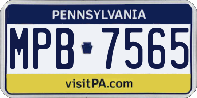 PA license plate MPB7565