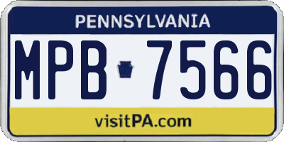 PA license plate MPB7566
