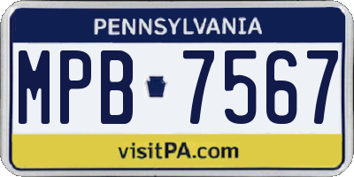 PA license plate MPB7567