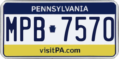 PA license plate MPB7570