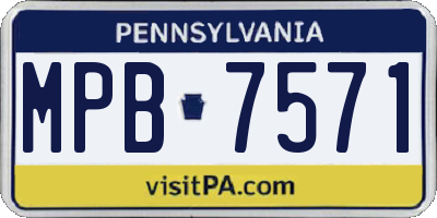 PA license plate MPB7571