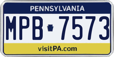 PA license plate MPB7573