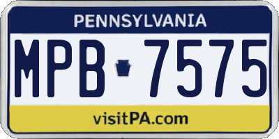PA license plate MPB7575