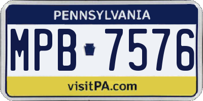 PA license plate MPB7576
