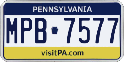 PA license plate MPB7577