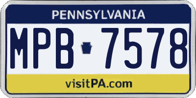 PA license plate MPB7578