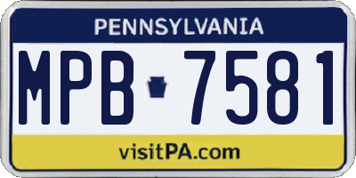 PA license plate MPB7581