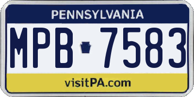 PA license plate MPB7583