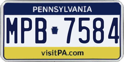 PA license plate MPB7584