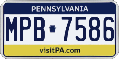 PA license plate MPB7586