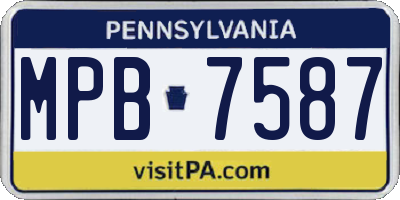PA license plate MPB7587