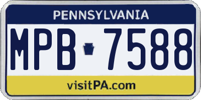 PA license plate MPB7588