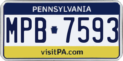 PA license plate MPB7593