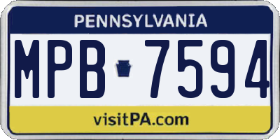 PA license plate MPB7594
