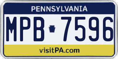 PA license plate MPB7596
