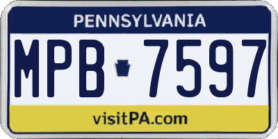 PA license plate MPB7597