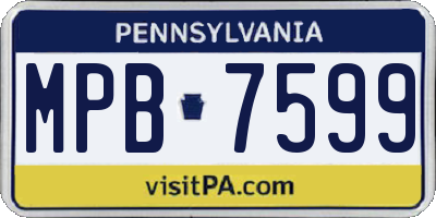 PA license plate MPB7599