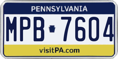 PA license plate MPB7604