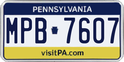 PA license plate MPB7607