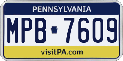 PA license plate MPB7609