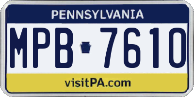PA license plate MPB7610