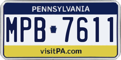 PA license plate MPB7611