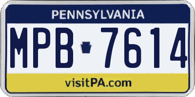 PA license plate MPB7614