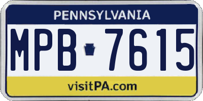 PA license plate MPB7615