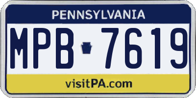 PA license plate MPB7619