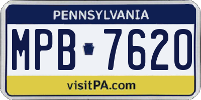 PA license plate MPB7620